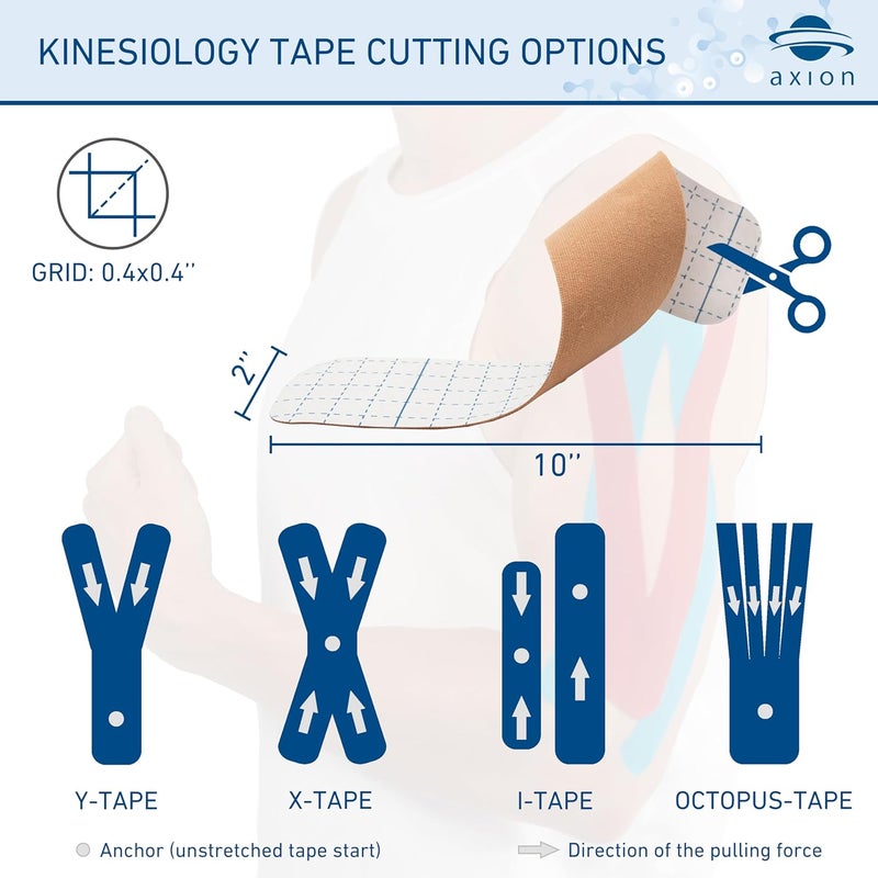 Axion Kinesiology Tapes PRECUT Beige Pink | 50 Pre-Cut Sport Tape Strips 10x2 in | Waterproof • Skin-Friendly • Elastic | Kinesiology Tapes Ideal for Sports - Image 5